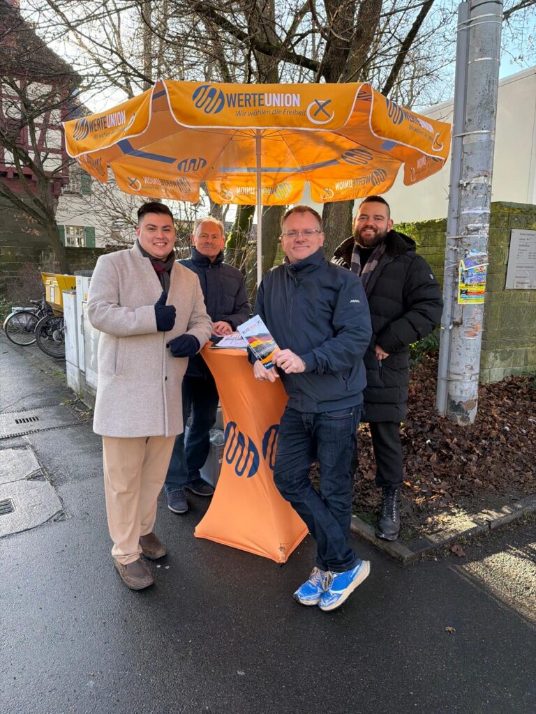 Bild vom Infostand der WerteUnion in Stuttgart Möhringen am 06.12.2025