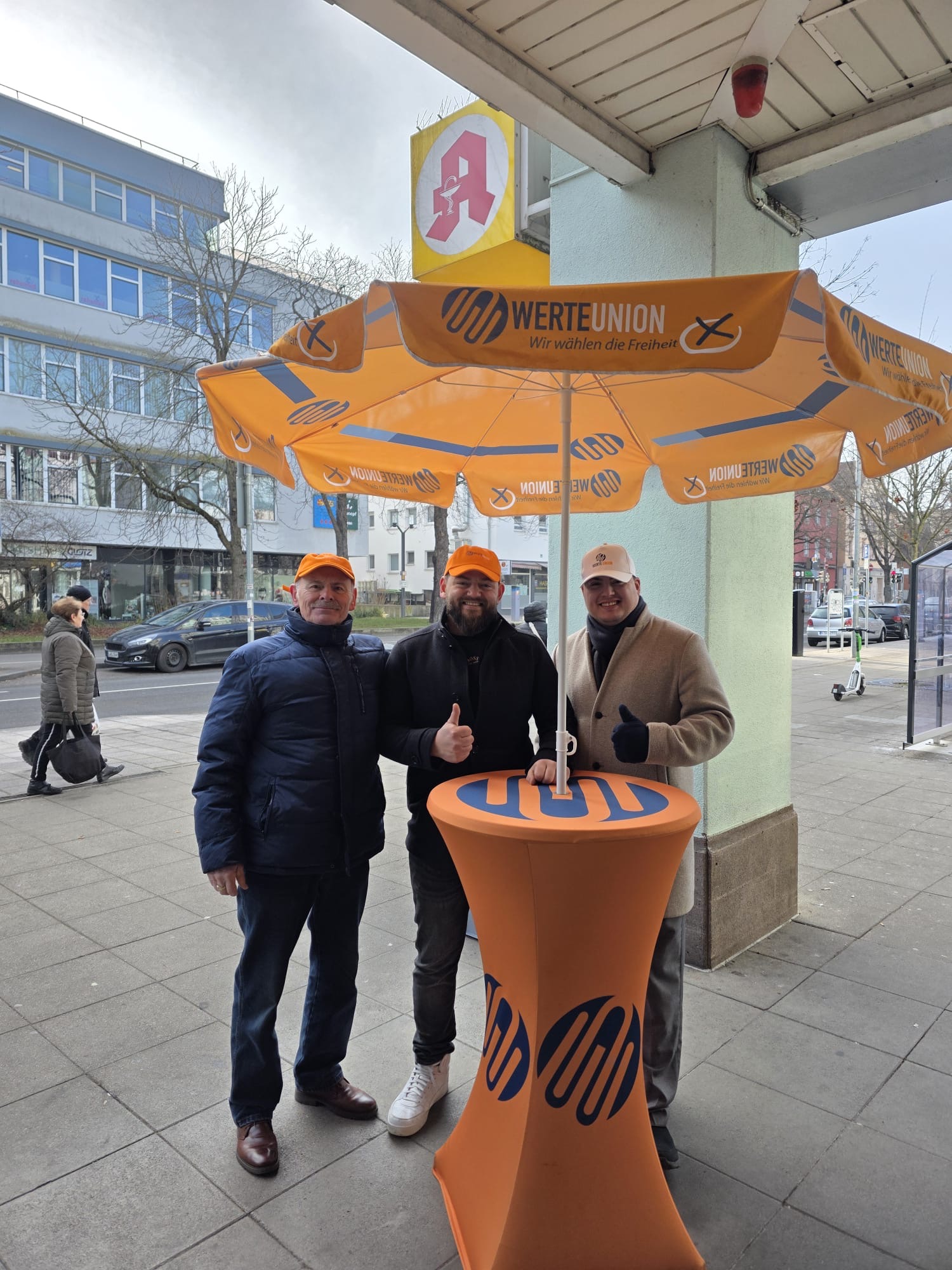 Werteunion Stuttgart Siggi, Jörn und Lukas